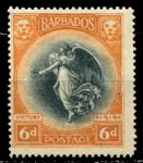 Барбадос 1920-1921 гг. • Gb# 208 • 6 d. • Победа в Первой мировой войне • MH OG VF ( кат.- £ 5 )