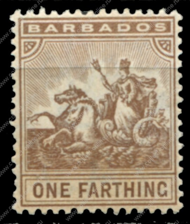 Барбадос 1909-1910 гг. • Gb# 163 • ¼ d. • "Правь Британия" • MH OG VF ( кат.- £ 10 )