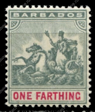 Барбадос 1905 г. • GB# 135 • ¼ d. • "Правь Британия!" • стандарт • MH OG VF ( кат. - £13 )