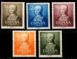 Испания 1951 г. • SC# 781-5 • 50 c. - 2.80 p. • Изабелла I (500 лет со дня рождения) • полн. серия • MH OG VF ( кат.- $20+ )