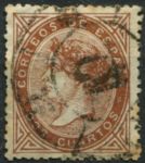 Испания 1867-1868 гг. • SC# 88 • 2 c. • Изабелла II • стандарт • Used VF ( кат. - $47.5 )