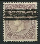 Испания 1865 г. • SC# 79 • 2 R. • Изабелла II • стандарт • Used VF ( кат. - $24 )