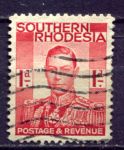 Южная Родезия 1937 г. • Gb# 41 • 1 d. • Георг VI (военный мундир) • Used F-VF