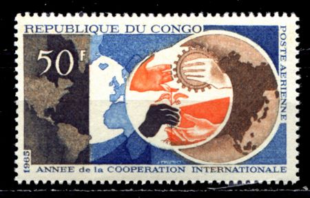 Народная Республика Конго 1965 г. Sc# C34 • 50 fr. • Международный год сотрудничества • MNH OG VF