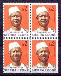 Сьерра-Леоне 1972 г. • SC# 434 • 2 Le. • президент Сиака Стивенс • стандарт • кв. блок • MNH OG XF+ ( кат.- $10 )