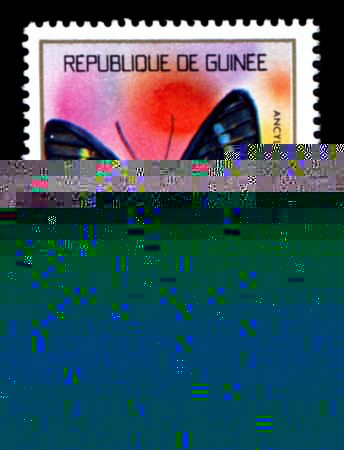 Гвинея 1973 г. • SC# 641 • 200 fr. • Бабочки (концовка серии) • Used(ФГ)/** XF ( кат.- $1.25 )