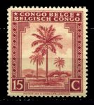 Бельгийское Конго • 1942 г. • SC# 189 • 15 c. • основной выпуск • пальмы • MNH OG VF