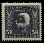 Югославия • Босния и Герцеговина 1919 г. • SC# 1L41 • 5 K. • надпечатка на марке 1906-17 гг. • MH OG VF