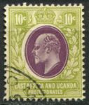 Восточная Африка и Уганда 1907-1908 гг. • GB# 37 • 10 c. • Эдуард VII • стандарт • Used VF ( кат. - £9 )