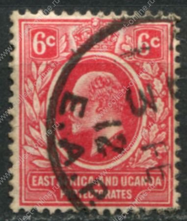 Восточная Африка и Уганда • 1907-1908 гг. • GB# 36 • 6 c. • Эдуард VII • стандарт • Used VF