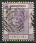 Гонконг 1880 г. • Gb# 30 • 10 c. • Королева Виктория • стандарт • Used VF ( кат.- £ 17 )