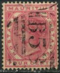 Маврикий 1883-1894 гг. • GB# 105 • 4 c. • Королева Виктория • стандарт • Used VF