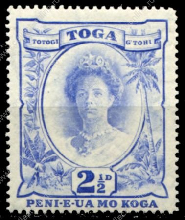 Тонга 1942-1949 гг. • Gb# 77 • 2½ d. • осн. выпуск • королева Салоте • MH OG XF ( кат.- £ 2 )
