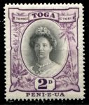 Тонга 1942-1949 гг. • Gb# 76 • 2 d. • осн. выпуск • королева Салоте • MH OG VF ( кат.- £ 7.5 )