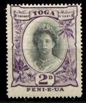 Тонга 1920-1935 гг. • Gb# 57e • 2 d. • осн. выпуск • королева Салоте • MH OG VF ( кат.- £ 7.5 )