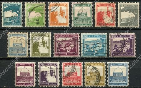 Палестина 1927-1945 гг. • Gb# 90 .. 108 • 2 .. 200 m. • Британский мандат Лиги Наций • 16 марок • Used VF