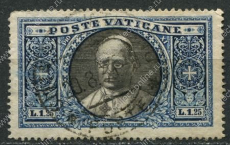 Ватикан 1933 г. • Mi# 31 • 1.25 L. • 2-й выпуск •  Папа Пий XI • Used VF- ( кат. - €7 )