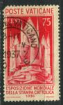 Ватикан 1936 г. • Mi# 55 • 75 c. • Международная выставка католической прессы •  Used F ( кат. - €70 )