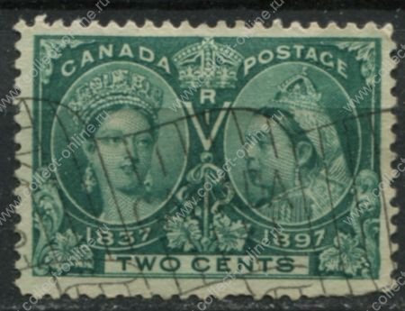 Канада 1897 г. • SC# 52 • 2 c. • Королева Виктория • 60-летний юбилей правления • Used F ( кат.- $15 )