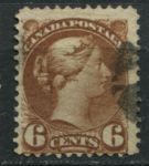 Канада 1870-1889 гг. • SC# 39 • 6 c. • Королева Виктория • Used VF ( кат. - $27.5 )