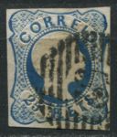 Португалия 1855 г. • Mi# 6 • 25 R. • Педро V • б.з. • Used VF ( кат.- € 35 )