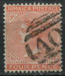 Ямайка 1870-1883 гг. • Gb# 11 • 4 d. • королева Виктория • стандарт • Used VF ( кат. - £ 12 )