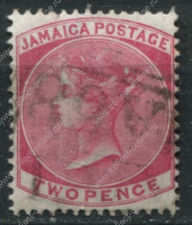 Ямайка 1870-1883 гг. • Gb# 9 • 2 d. • королева Виктория • стандарт • Used VF