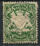 Бавария 1890 г. • Mi# 61 • 5 pf. • Герб Баварии • стандарт • Used F-VF ( кат.- € 0,8 )
