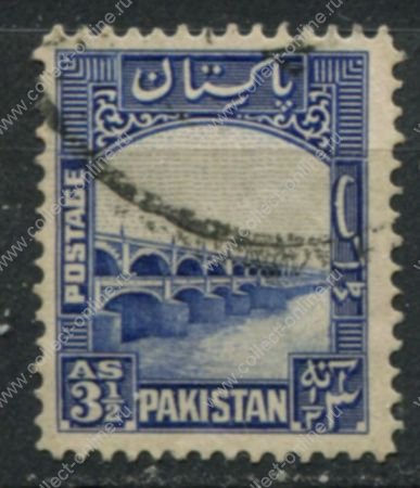 Пакистан 1948-1956 гг. • Gb# 32 • 3 ½ a. • осн. выпуск • Дамба Лоойда • Used VF ( кат. - £6 )