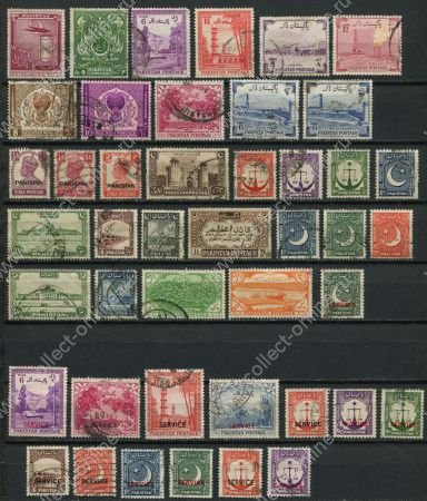 Пакистан 1947-1956 гг. • лот 44 разные, старые марки • Used F-VF
