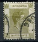 Гонконг 1938-1952 гг. • Gb# 151 • 30 c. • Георг VI • стандарт • Used XF ( кат.- £ 5 )