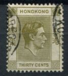 Гонконг 1938-1952 гг. • Gb# 151 • 30 c. • Георг VI • стандарт • Used XF ( кат.- £ 5 )