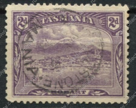 Австралия • Тасмания 1905-1911 гг. • Gb# 251b • 2 d. • Виды и достопримечательности • вид на Хобарт с моря • Used XF