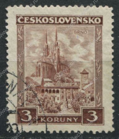 Чехословакия 1929-1931 гг. • Mi# 291 • 3 Kr.. • Кафедральный собор Брно • стандарт • Used VF
