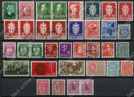Норвегия • XX век • набор 35 старых марок • Used F-VF