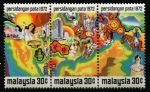 Малайзия 1972 г. • Sc# 95 • 30 c.(3) • Конференция стран Азиатско-тихоокеанского региона по туризму • полн. серия • сцепка 3 м. • MNH OG XF ( кат.- £ 13 )