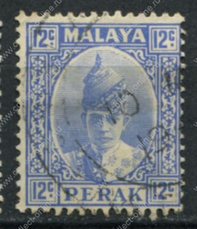 Малайя • Перак 1938-1941 гг. • Gb# 113 • 12 c. • султан Искандар • стандарт • Used VF