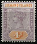 Ливардовские о-ва 1890 г. • Gb# 4 • 4 d. • Королева Виктория • стандарт • MH OG XF ( кат.- £ 11 )