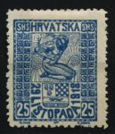 Югославия • Хорватия и Славония 1918 г. • SC# 1L30 • 25 f. • Свобода Хорватии и Славонии • MH OG VF
