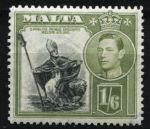 Мальта 1938-1943 гг. • Gb# 227 • 1s.6d. • Георг VI основной выпуск • Святой Публий • MH OG XF ( кат.- £ 9 )