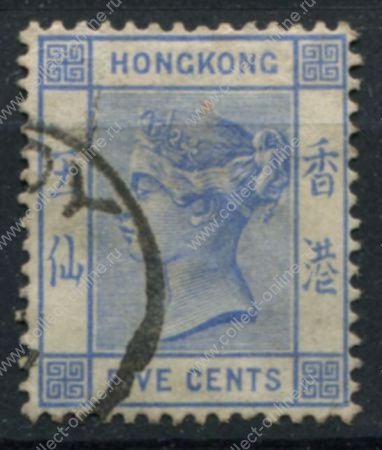 Гонконг 1882-1896 гг. • Gb# 35 • 5 c. • Королева Виктория • стандарт • Used VF