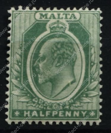 Мальта 1903-1904 гг. • Gb# 38 • ½ d. • Эдуард VII • стандарт • MH OG VF ( кат.- £ 10 )