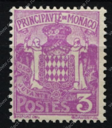 Монако 1924-1933 гг. • SC# 62 • 3 c. • осн. выпуск • герб дома Гримальди • MH OG VF