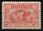 Австралия 1931 г. • Gb# 137 • 2 d. • аэроплан над картой полушарий • авиапочта • MNH OG VF