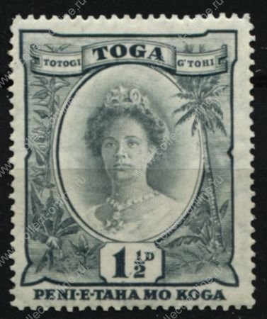 Тонга 1920-1935 гг. • Gb# 56 • 1 ½ d. • осн. выпуск • королева Салоте • MH OG VF