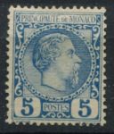 Монако 1885 г. • SC# 3 • 5 c. • 1-й выпуск • Князь Чарльз III • стандарт • MNG VF ( кат.- $ 70- )