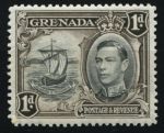 Гренада 1938-1950 гг. • Gb# 154a • 1 d. • Георг V • осн. выпуск • парусный бот • MH OG VF