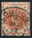 Великобритания 1887-1892 гг. • Gb# 197 • ½ d. • Королева Виктория • "Юбилейный" выпуск • стандарт • Used XF ( кат.- £ 1,2 )
