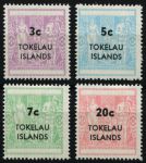 Токелау о-ва 1967 г. • SC# 12-15 • 3 - 20 с. • надпечатка нов. номинала • полн. серия • MNH OG XF ( кат.- $ 5 )