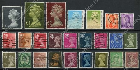 Британские колонии • XX век • Елизавета II, лот 25 разных старых марок • стандарт • Used VF